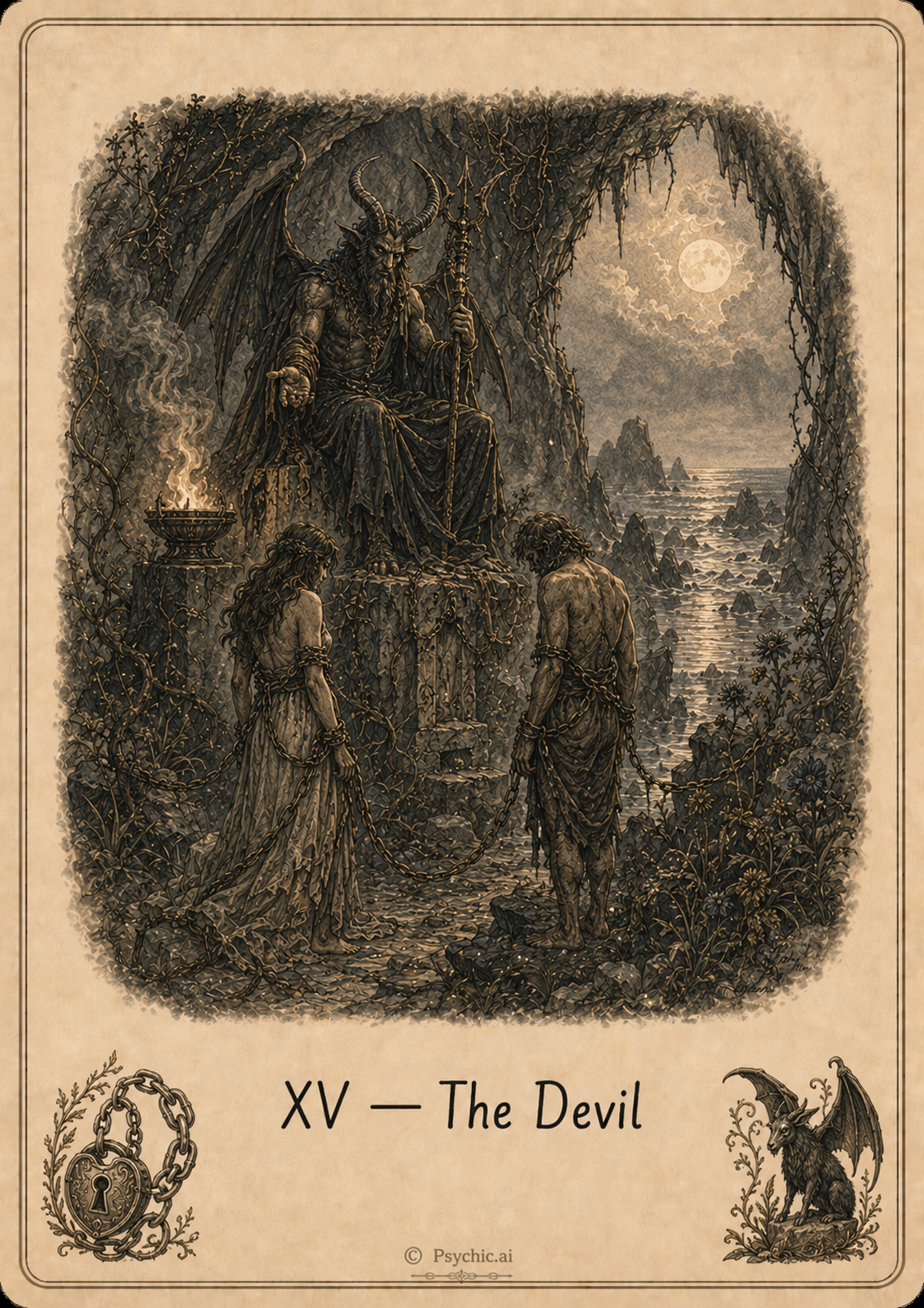 The Devil tarot card illustration